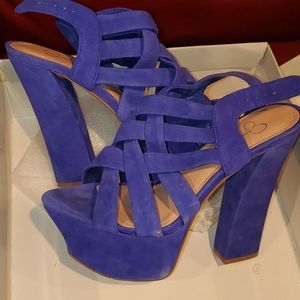 Blue platform shoes